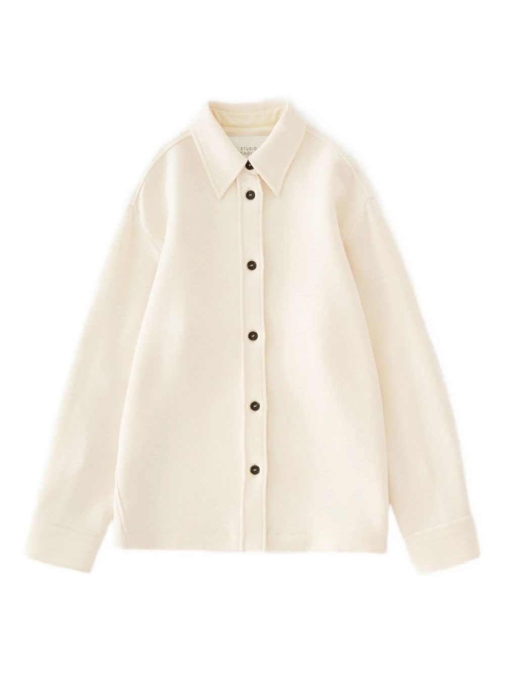 Studio Nicholson Long Sleeve Wool Shirt With Button Cuffs In Pink