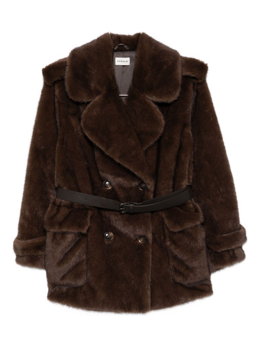 P.a.r.o.s.h Parosh Faux Fur Coat In Brown