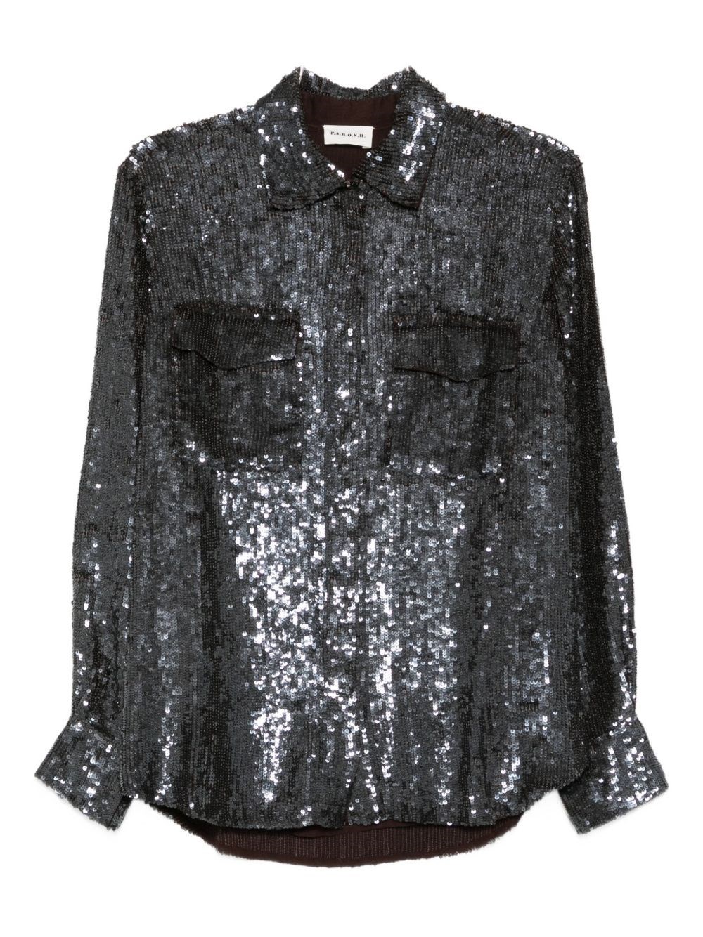 P.a.r.o.s.h Parosh Sequined Shirt In Brown