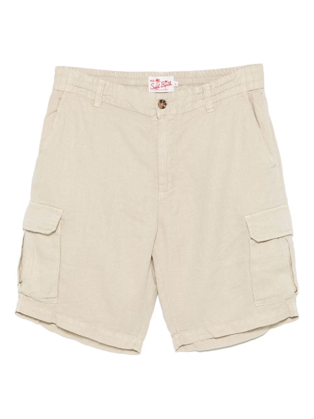 Mc2 Saint Barth Elastic Waistband Cargo Shorts In Neutral
