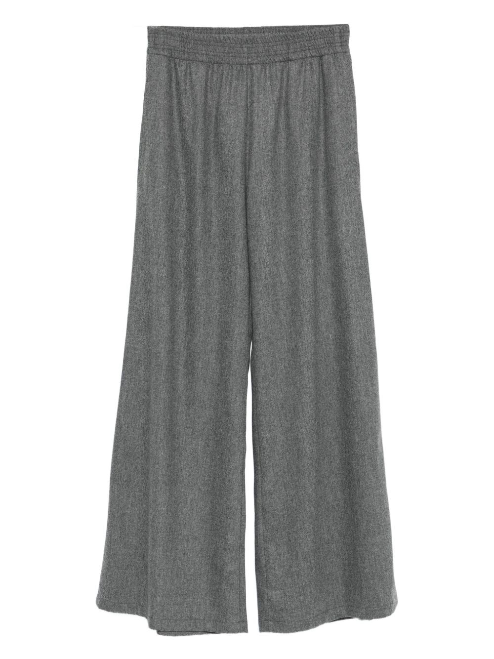 Fabiana Filippi Comfortable Wide-leg Trousers Elastic Waistband In Gray