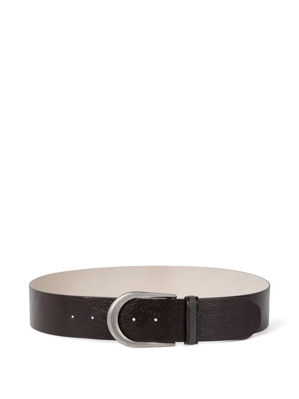 Brunello Cucinelli Adjustable Strap Belt Metal Buckle In Brown