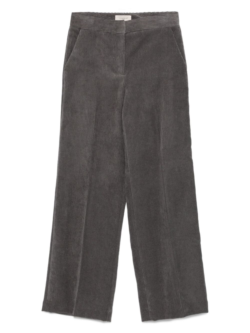 Via Masini 80 Velvet Trousers In Gray