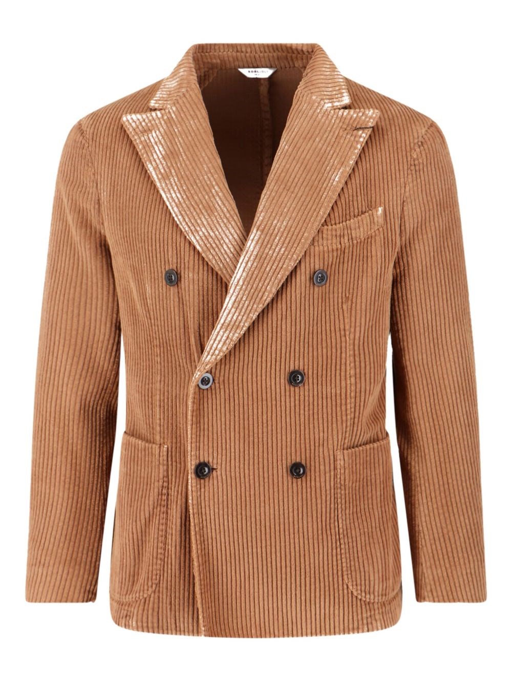 Boglioli Velvet Double-breasted Jacket In Brown