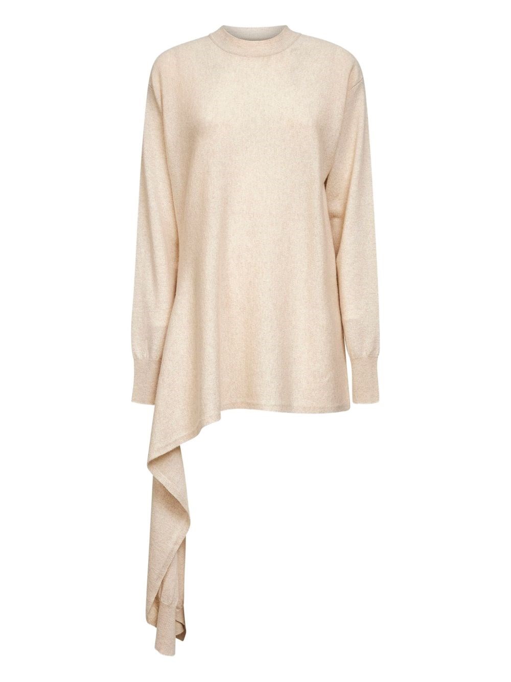 Uma Wang Asymmetric Hem Cashmere Sweater With Long Sleeves In White