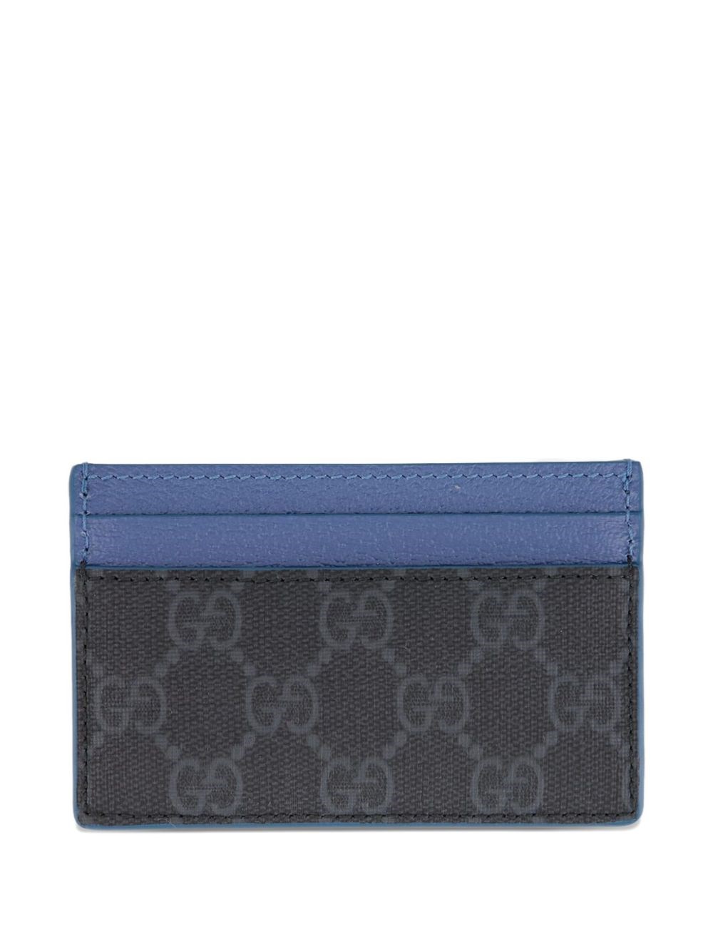 Gucci Two-tone Gg Card Holder In Black