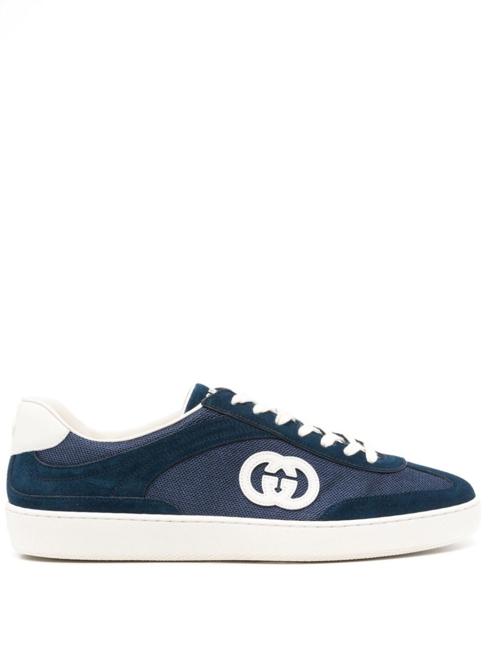 Gucci G75 Suede And Canvas Sneakers In Blue