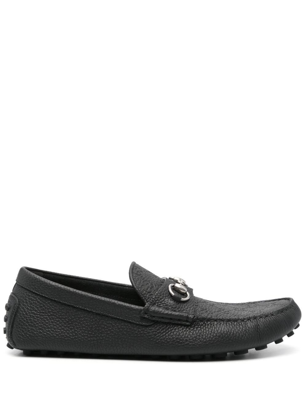 Gucci Horsebit Leather Driving Shoes In Black