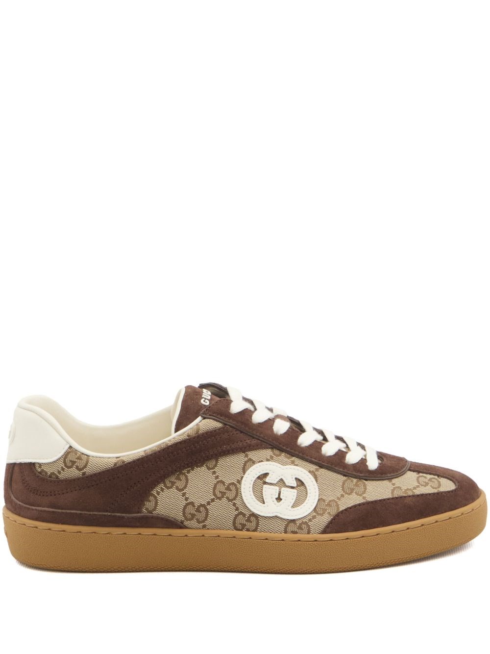 Gucci Gg-canvas Suede Sneakers In Brown