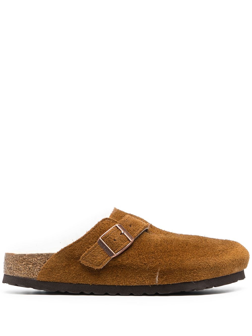 Birkenstock Mink Suede Leather Boston Mule In Multi