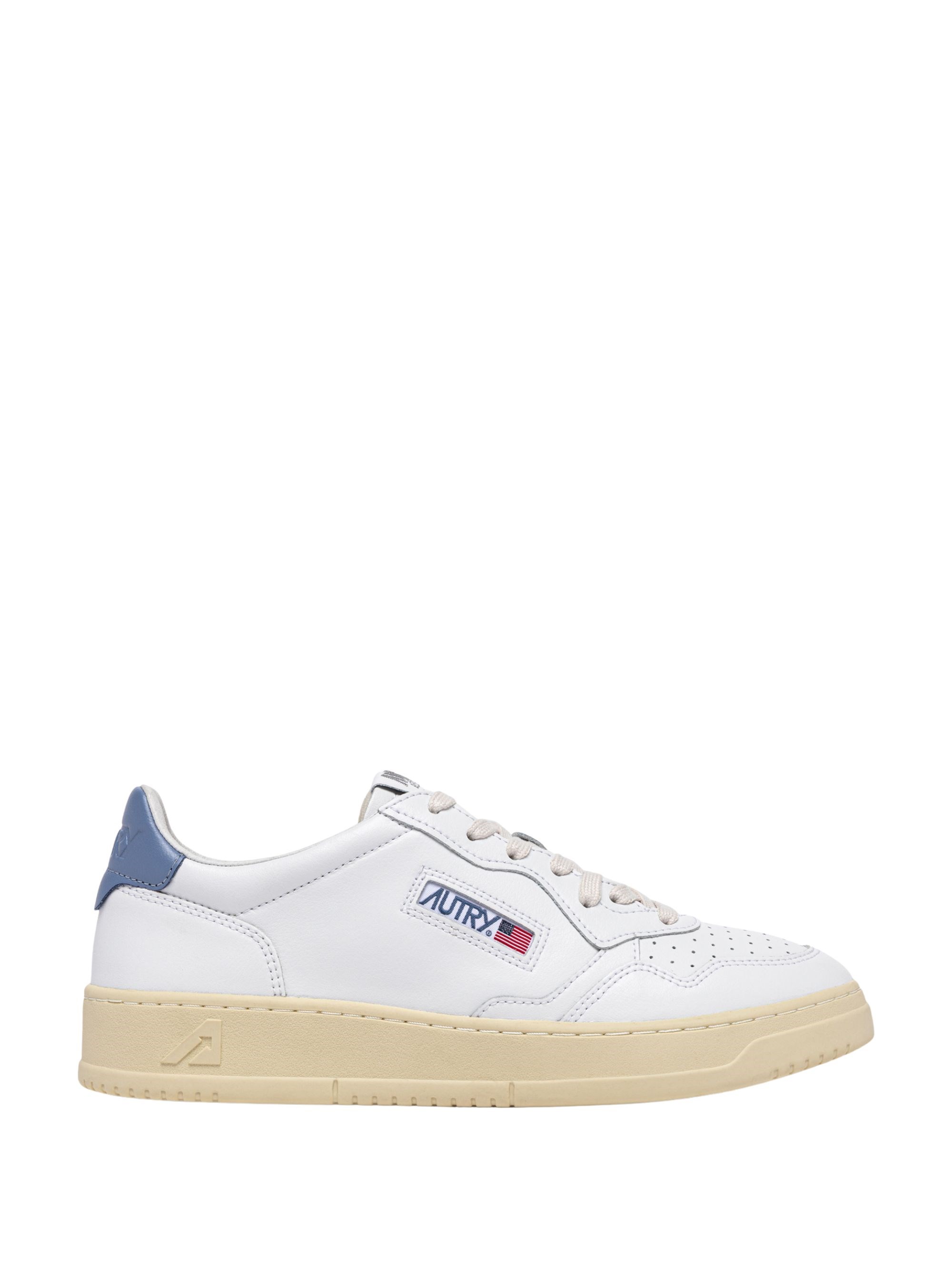 Autry Medalist Low Leat Leat Wht Tempest Sneakers In Blue