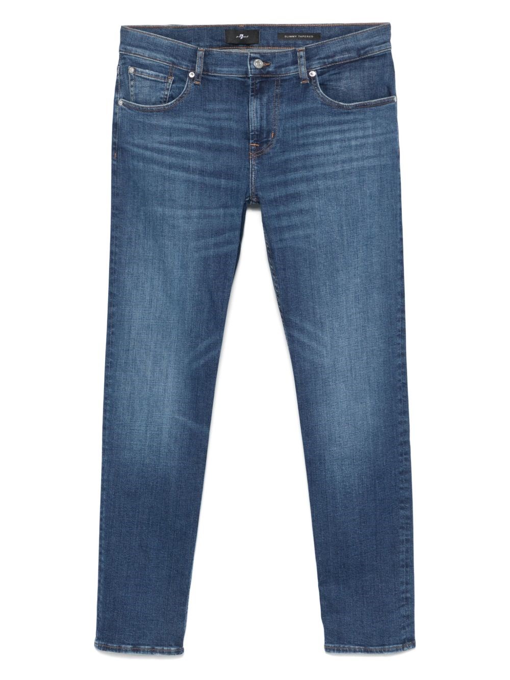7 For All Mankind Straight Leg Trousers In Blue