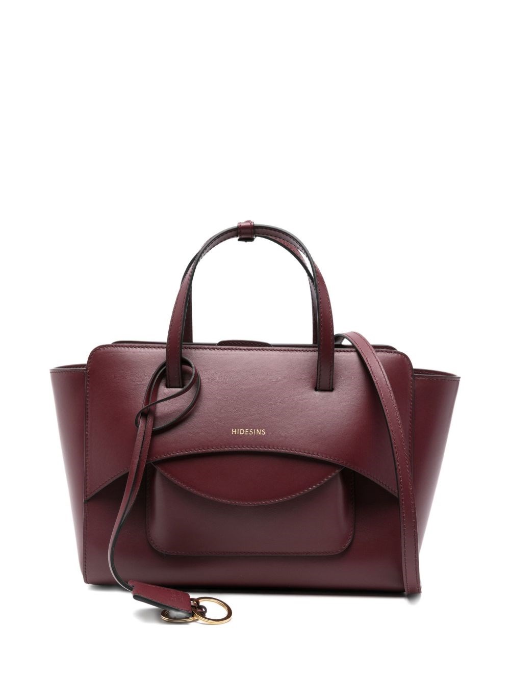 Hidesins Flap Medium Leather Tote In Red