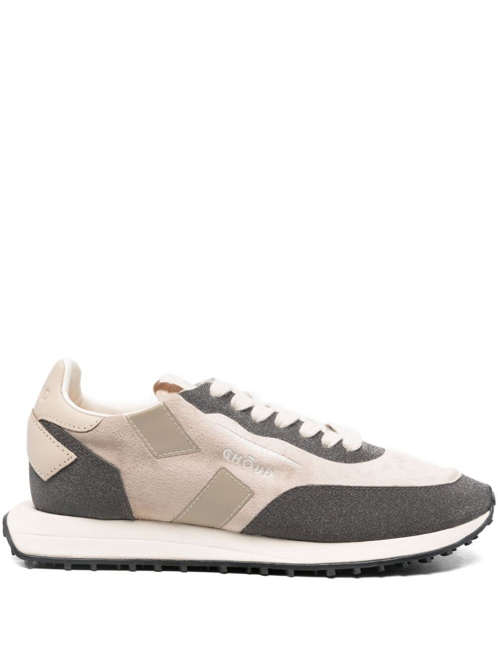 Ghoud Low-profile Beige Sneakers With Dark Grey Panels In Multi