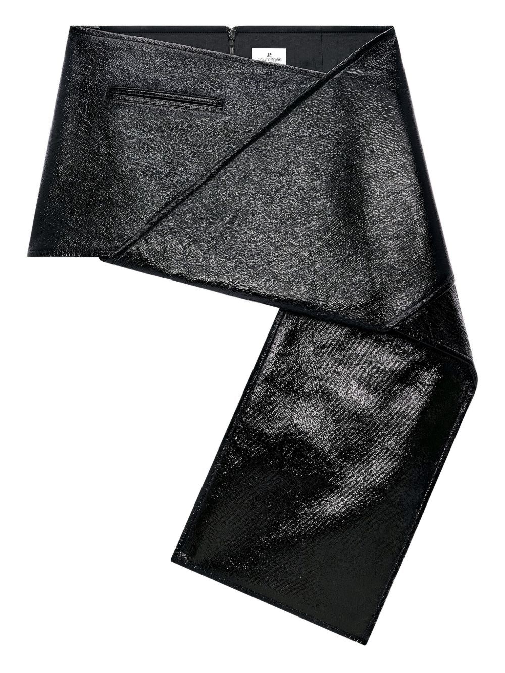 Courrèges Asymmetric High Waist Mini Skirt In Black