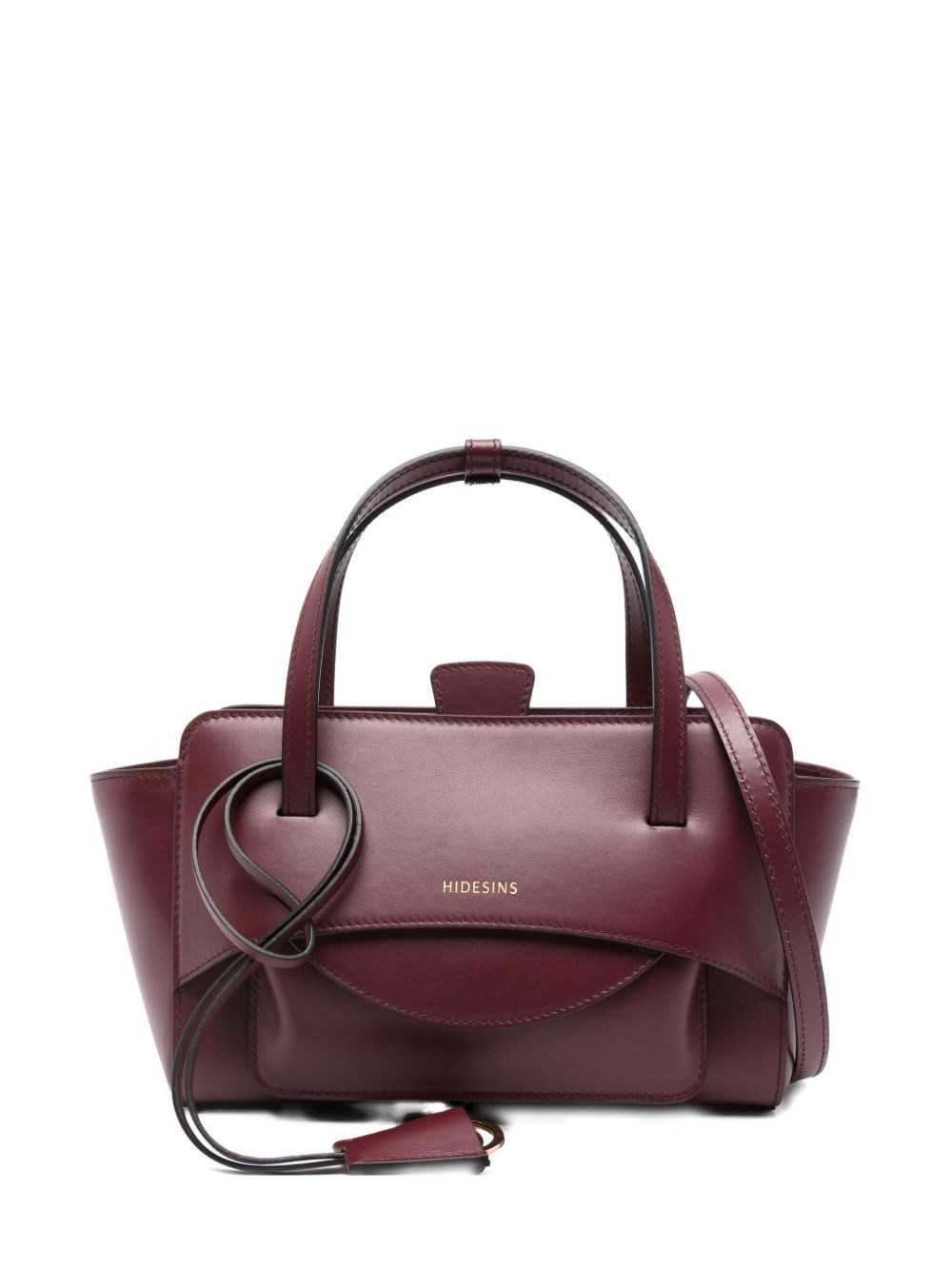 Hidesins Flap Small Leather Tote Bag In Red