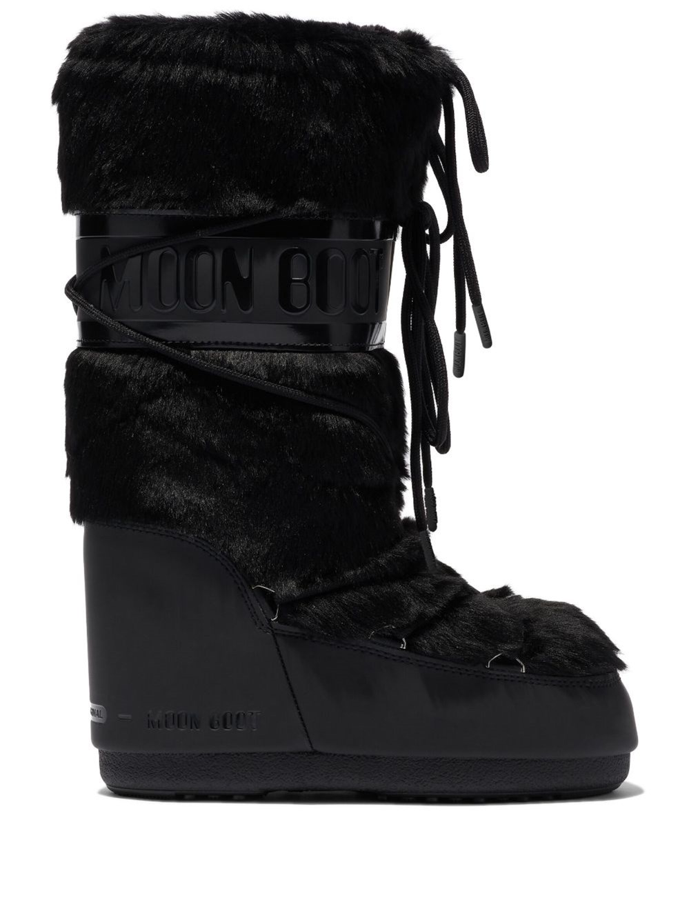 Moon Boot Icon Faux Fur Boots In Black