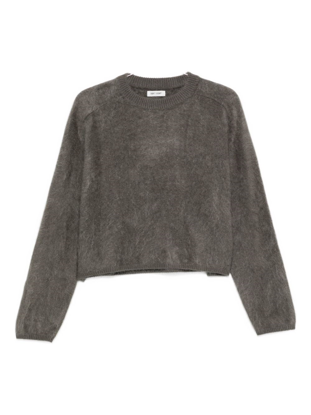 Soft Goat Cashmere Crewneck Jumper In Gray