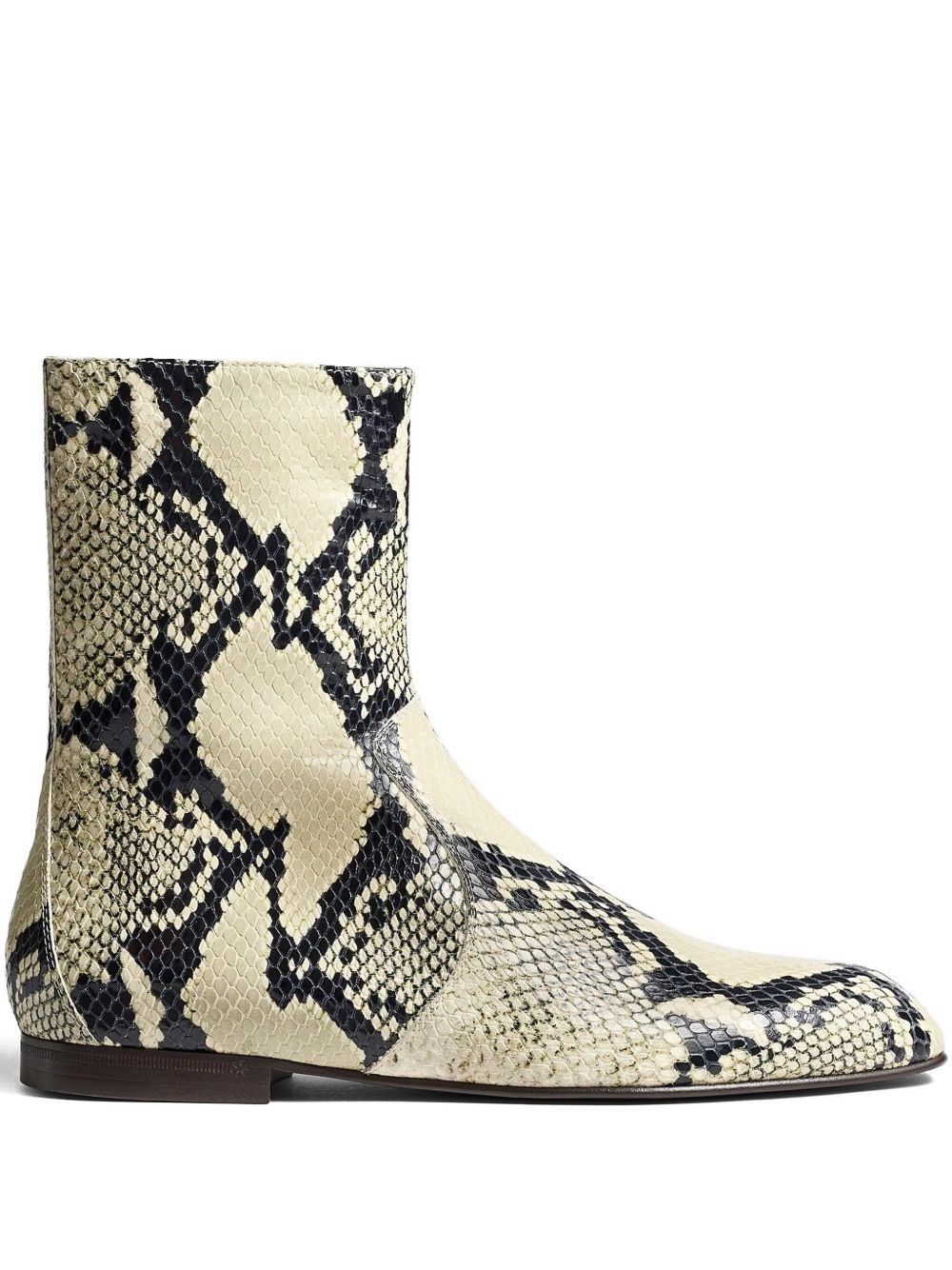 Khaite Colt Snake-effect Leather Ankle Boots In Multi