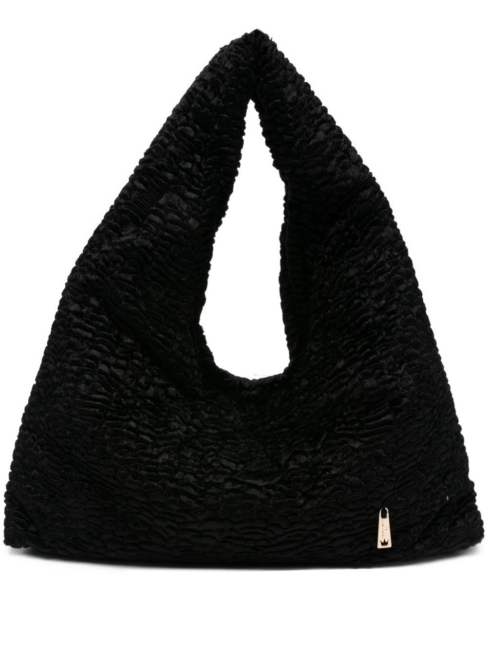 La Milanesa Lisa Medium Shoulder Bag In Black