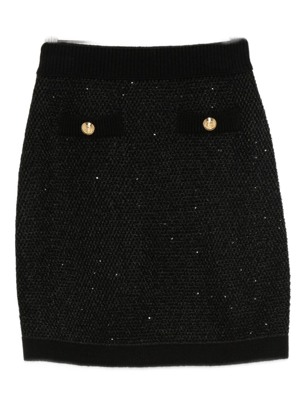 Elisabetta Franchi Button-embellishment Skirt In Black