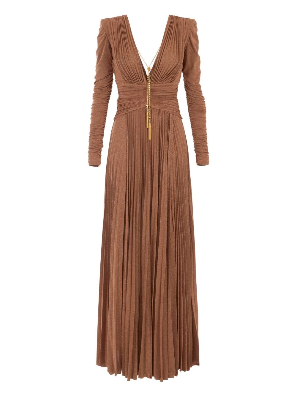 V-Necked Long Dress - Elisabetta Franchi - Modalova