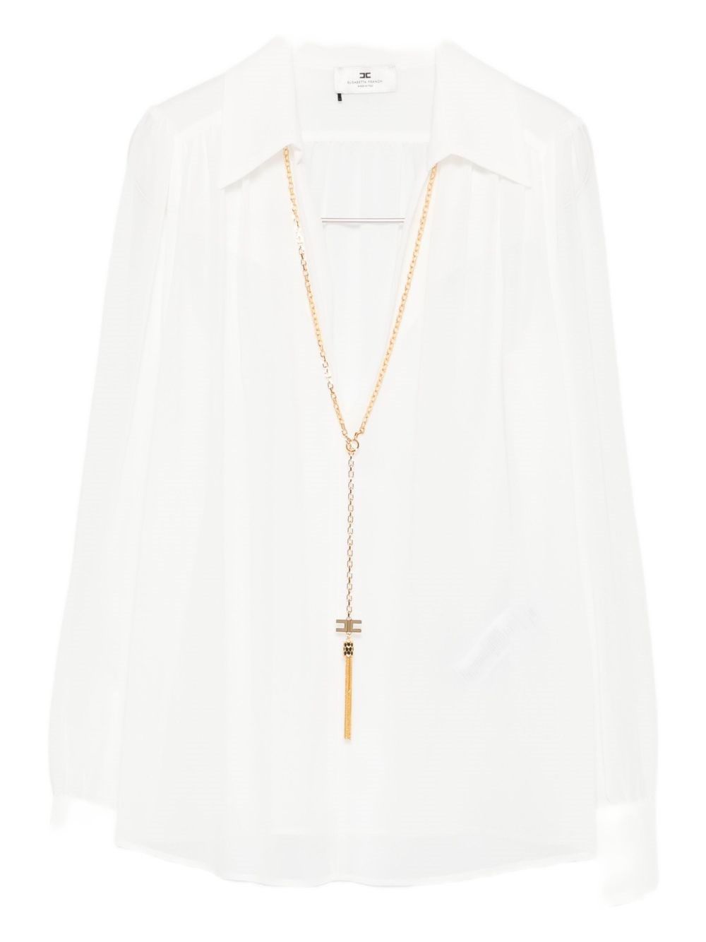 Elisabetta Franchi V-necked Shirt In White