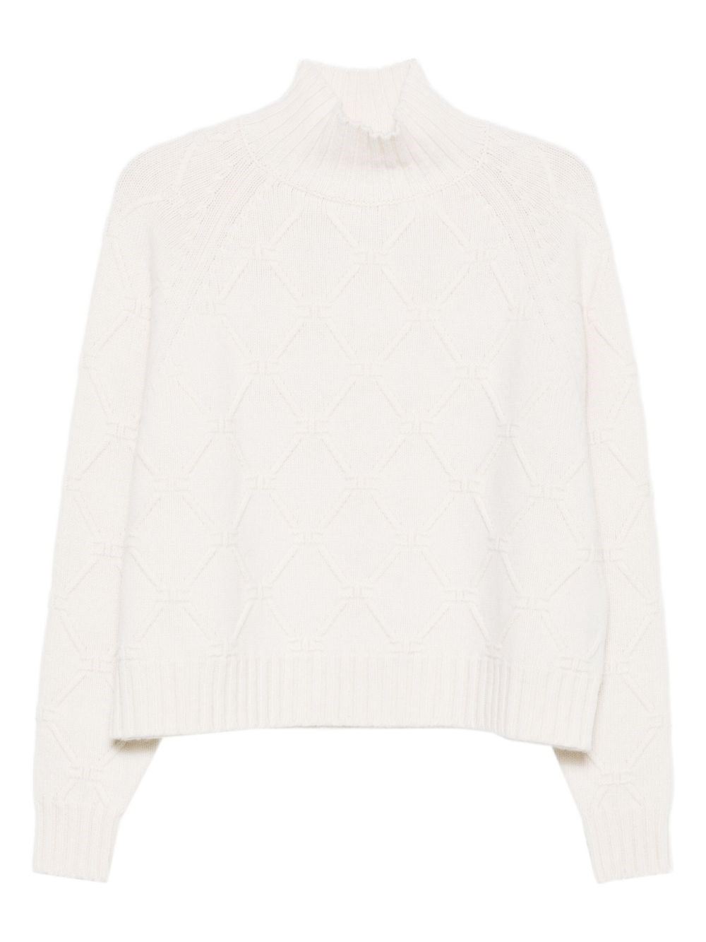 Elisabetta Franchi Wool Crewneck Sweater In White