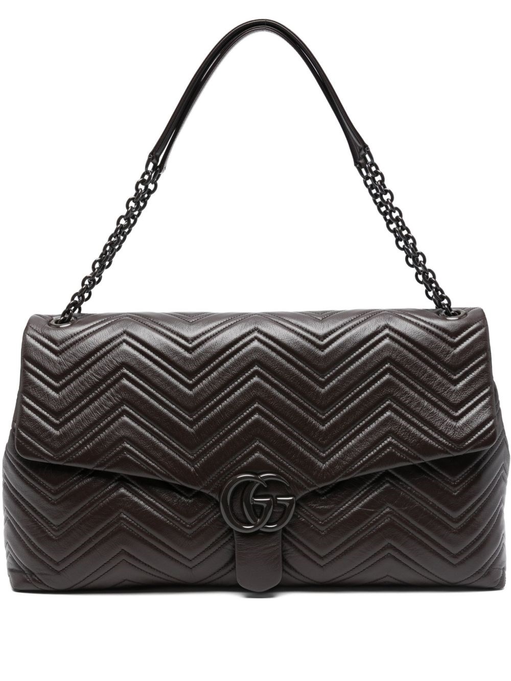 Gucci Gg Marmont Maxi Leather Shoulder Bag In Brown