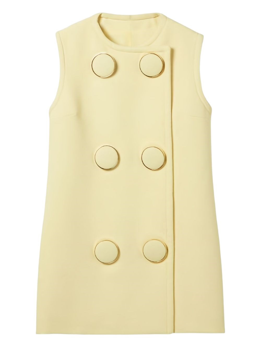 Gucci Long Buttoned Sleeveless Vest In Yellow