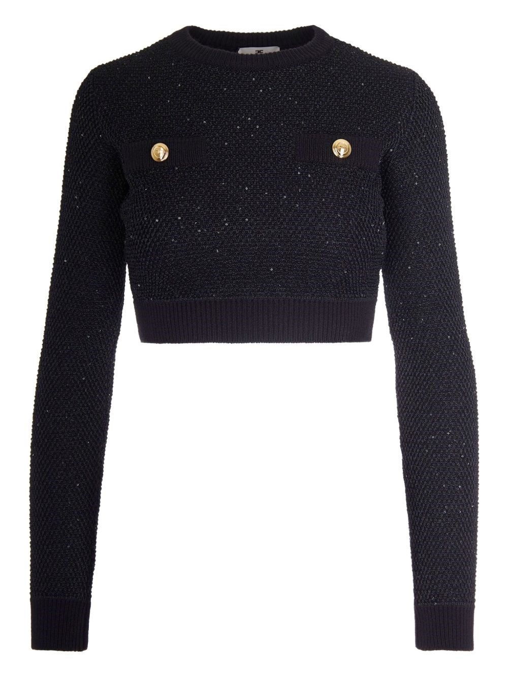 Elisabetta Franchi Wool Crewneck Sweater In Black