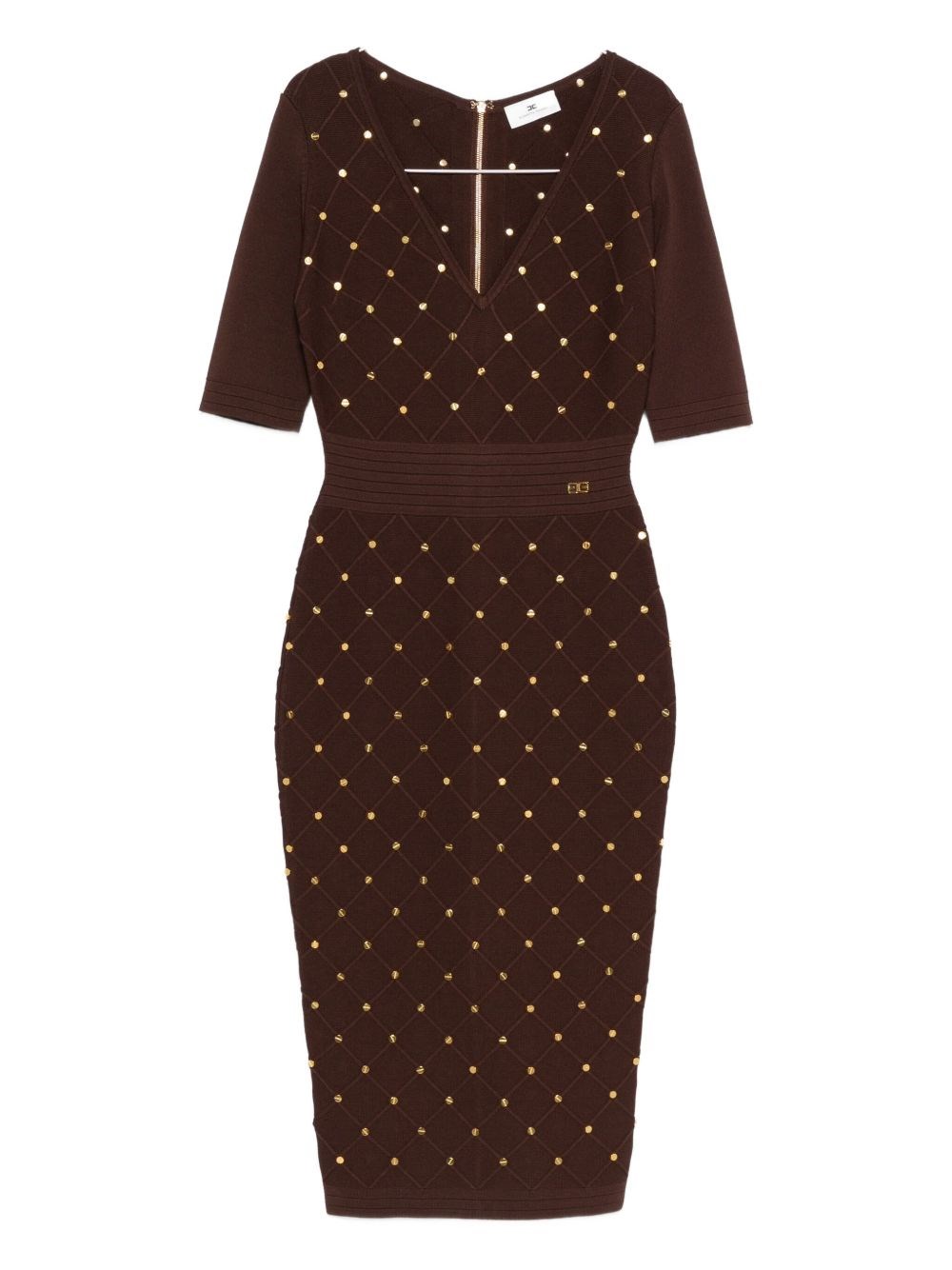 Elisabetta Franchi V-necked Midi Dress In Red