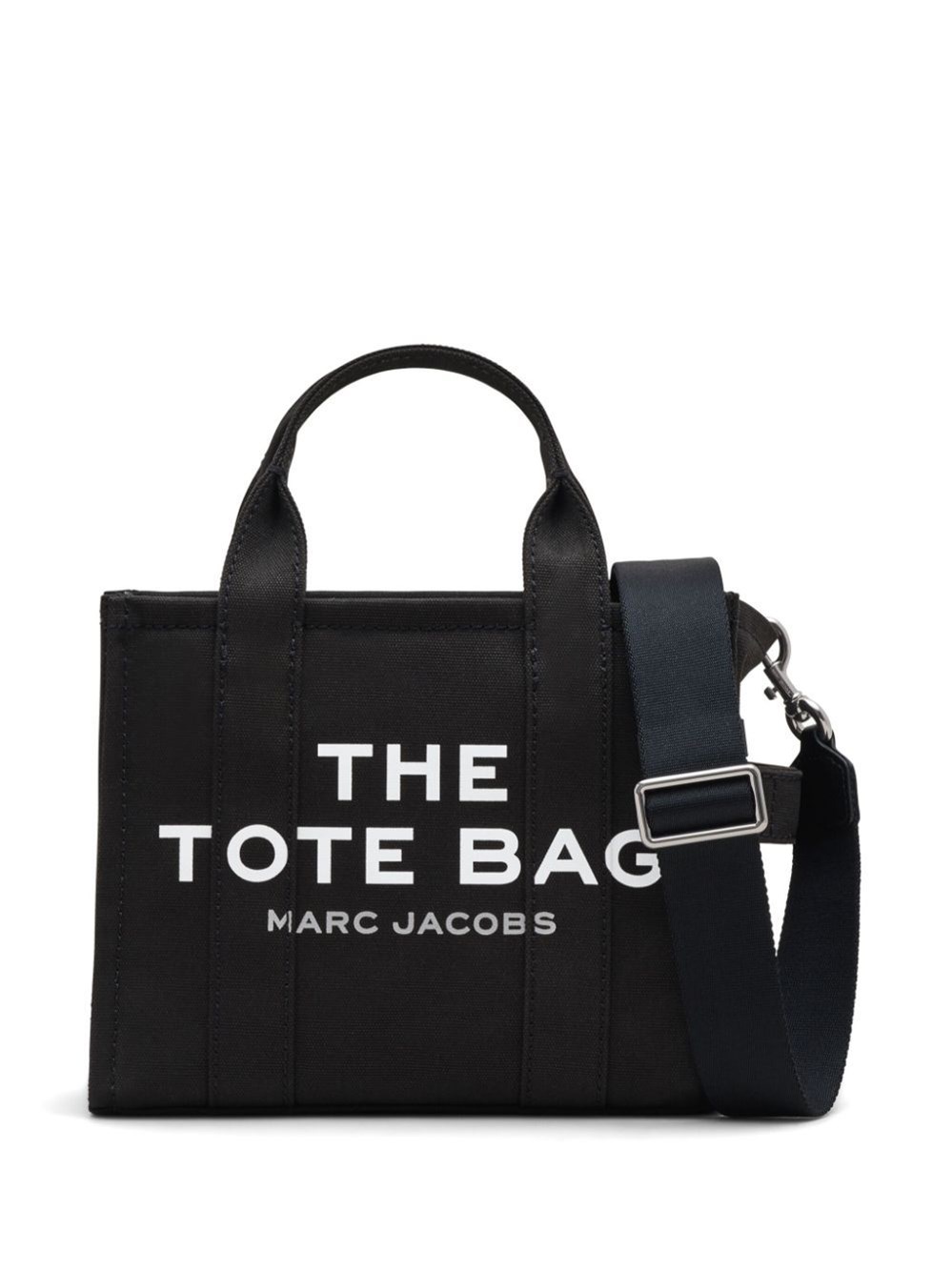 Marc Jacobs Compact Structured Tote Bag With Bold Lettering In Black