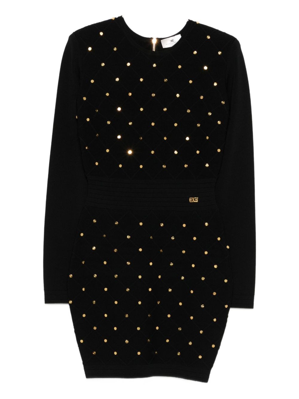 Elisabetta Franchi Knitted Mini Dress In Black