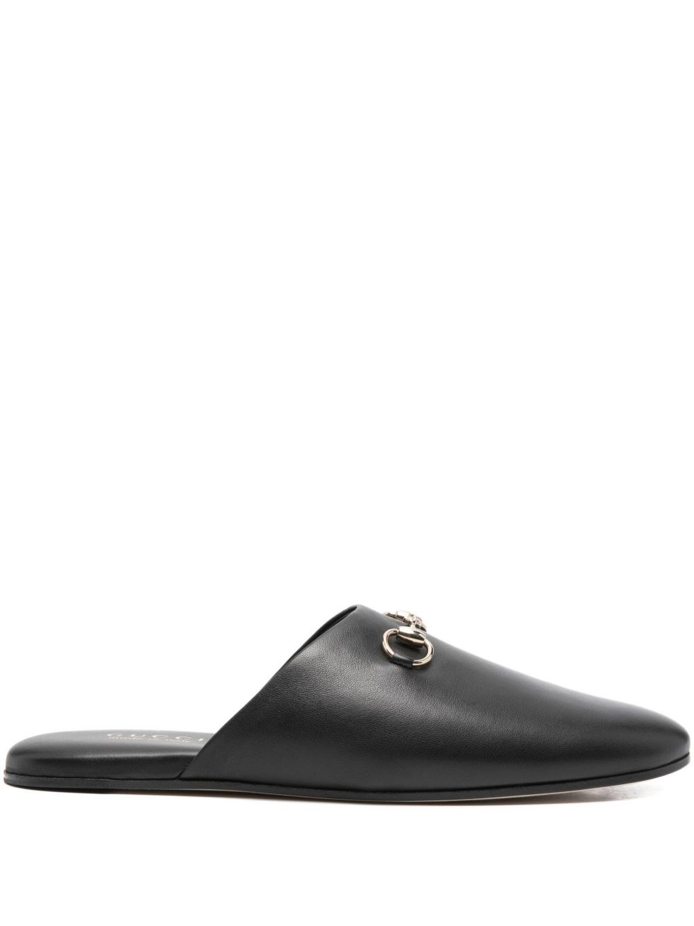 Gucci Leather Slippers In Black