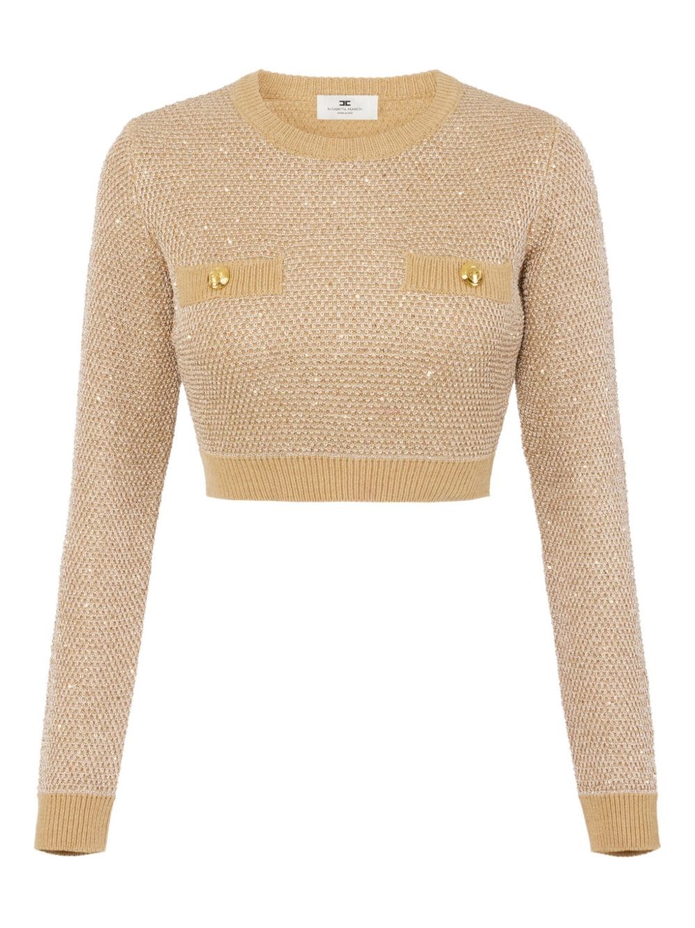 Elisabetta Franchi Sequin-embellished Sweater In Neutral