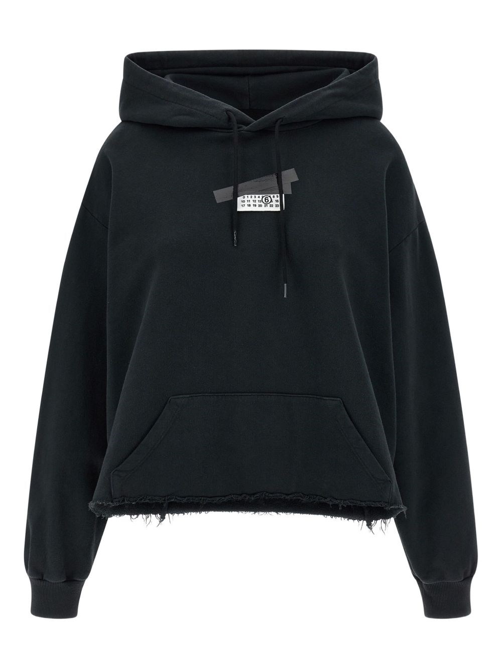 Mm6 Maison Margiela Casual Hoodie Featuring Tape Detail In Black