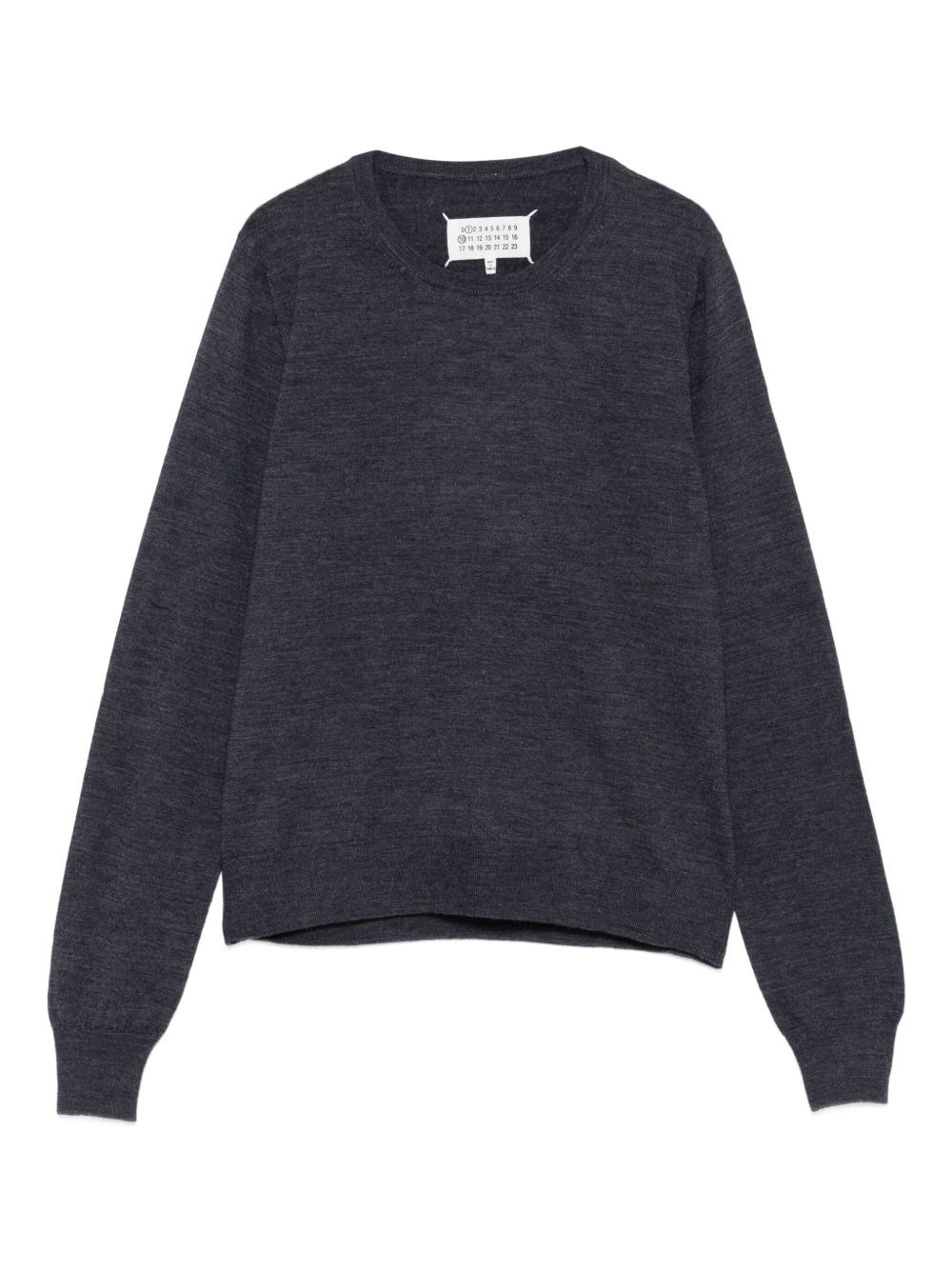 Maison Margiela Lightweight Wool Crewneck Long Sleeve Sweater In Black