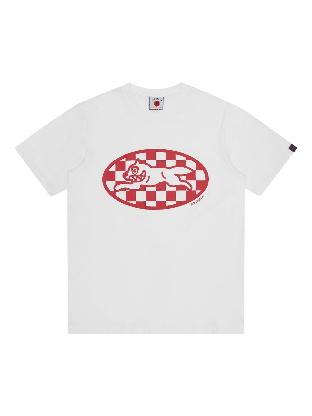 Icecream Checker Running Dog T-shirt In White