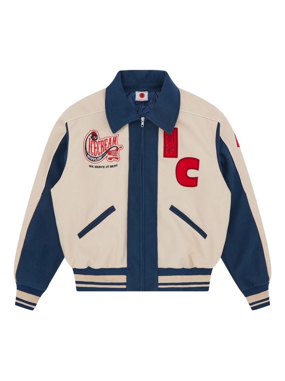 Icecream Chceckout Varsity Jacket In Brown
