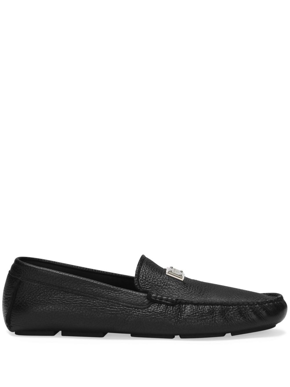 Leather Loafer With Logo - Dolce & Gabbana - Modalova