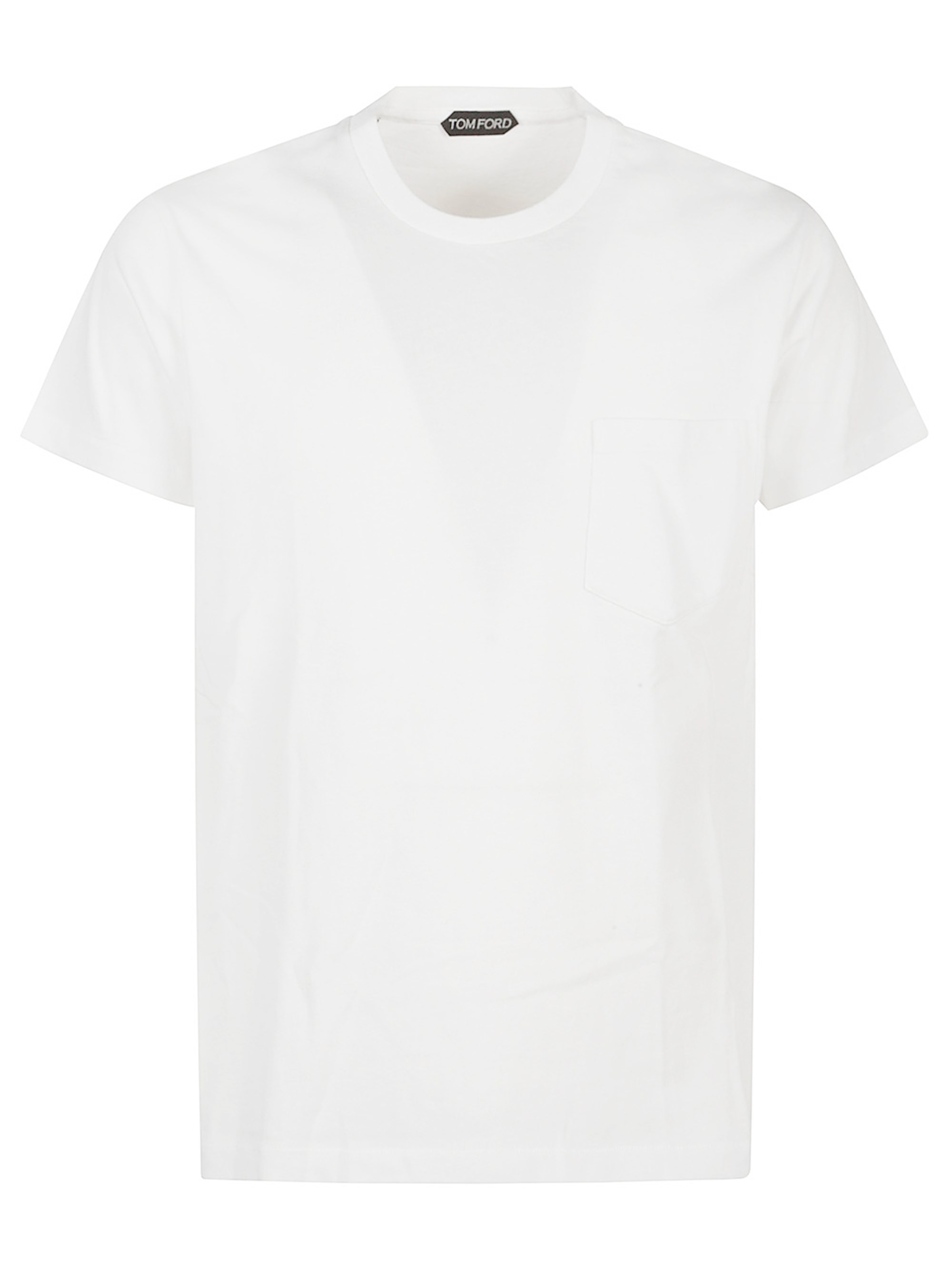 Tom Ford Crew Neck Short Sleeve T-shirt With Tonal Stitching In White
