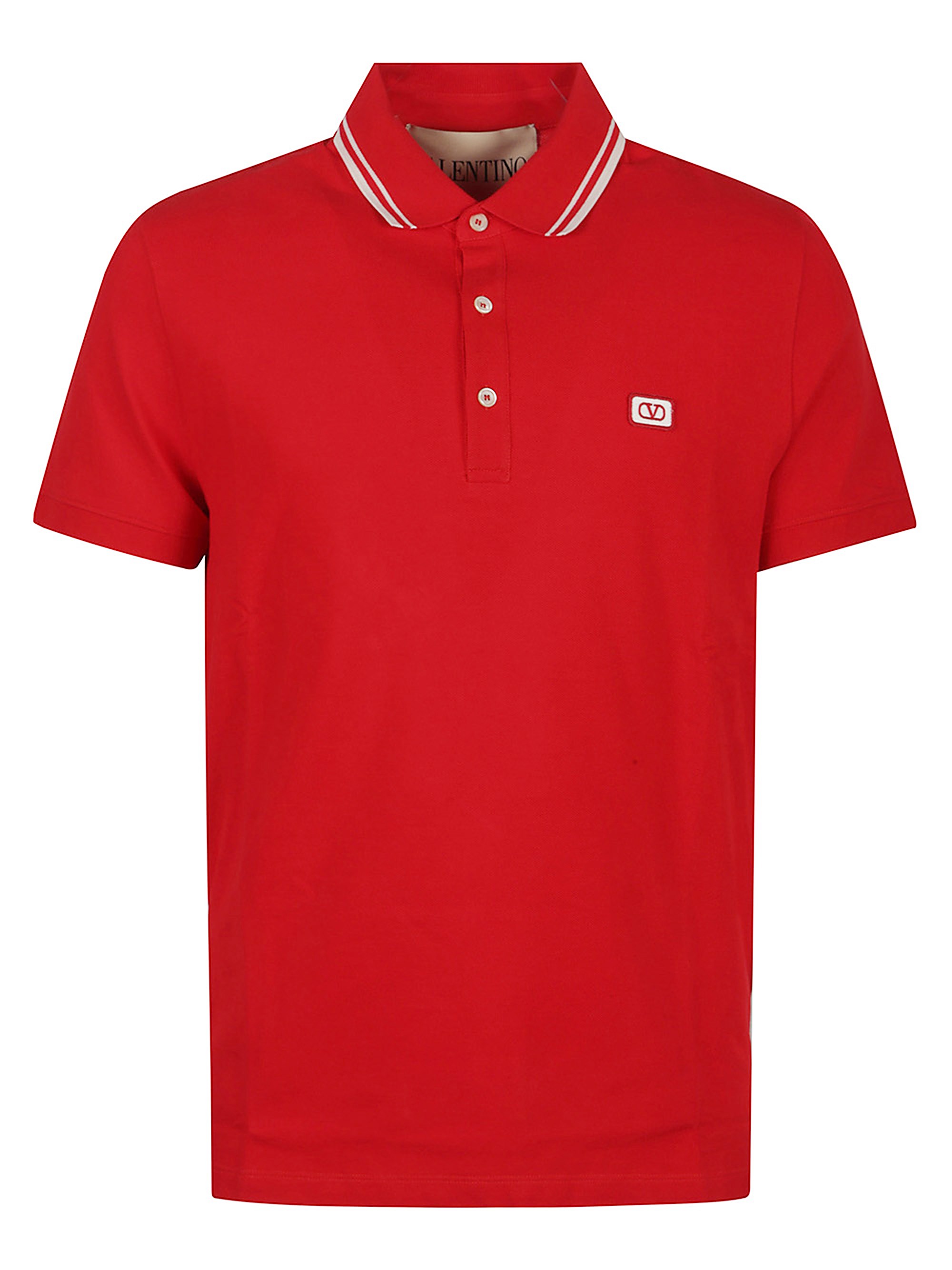 Valentino Vlogo Signature Cotton Polo Shirt In Red