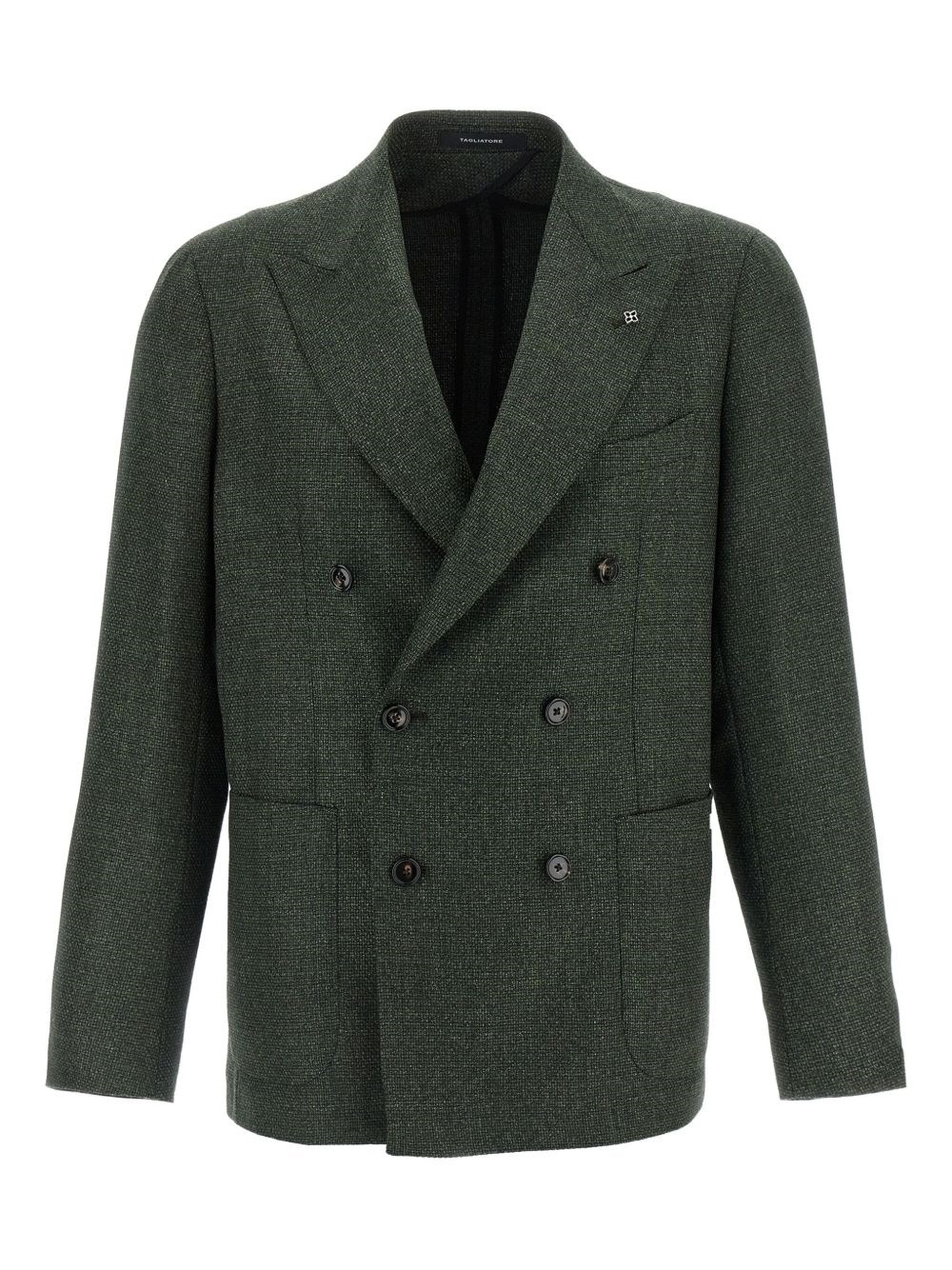 Tagliatore Double Breased Bottoned Blazer Montecarlo In Green