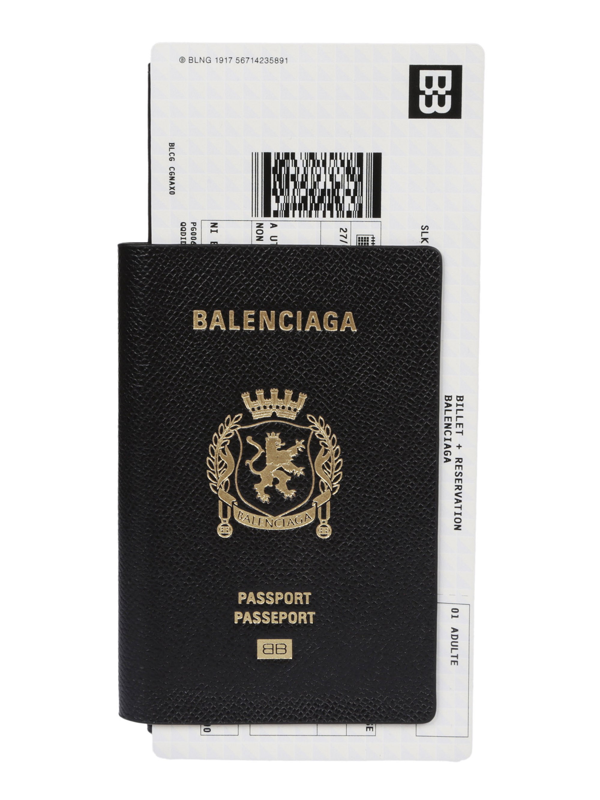 Balenciaga 1-card Long Passport Wallet In Black In Black
