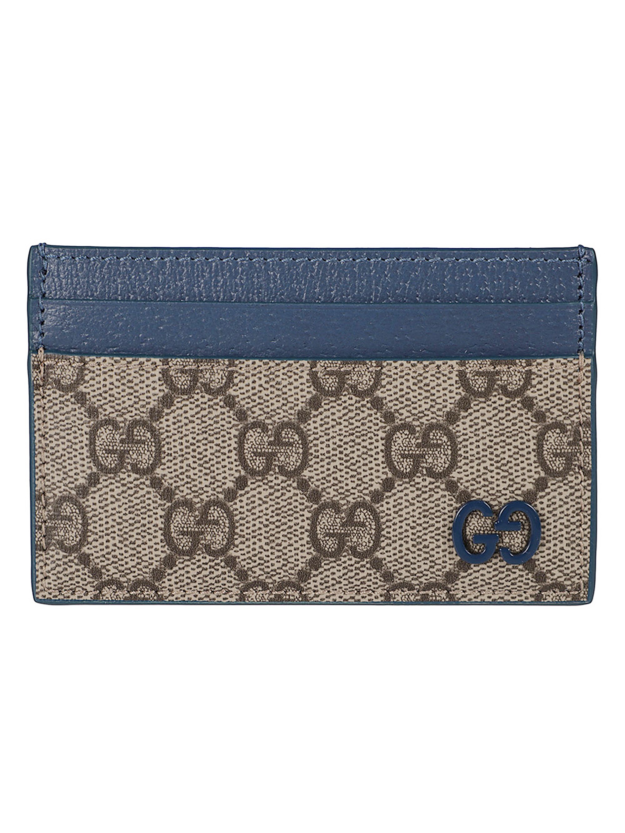 Gucci Two-tone Gg Card Holder In Sand