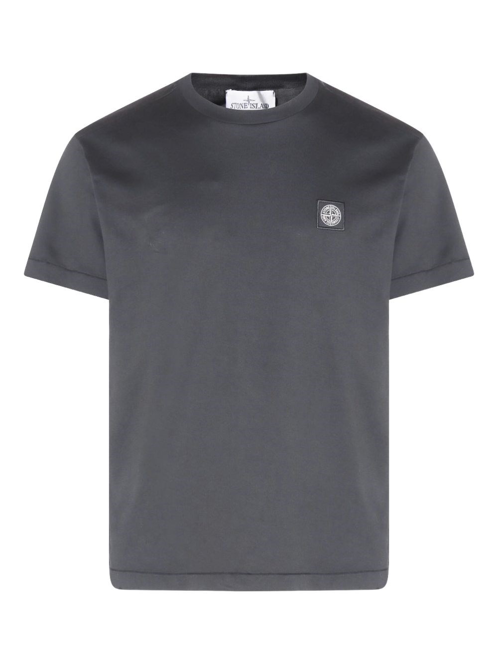 Stone Island Slim Fit Cotton Jersey T-shirt With Compass Patch Clothing In Gray