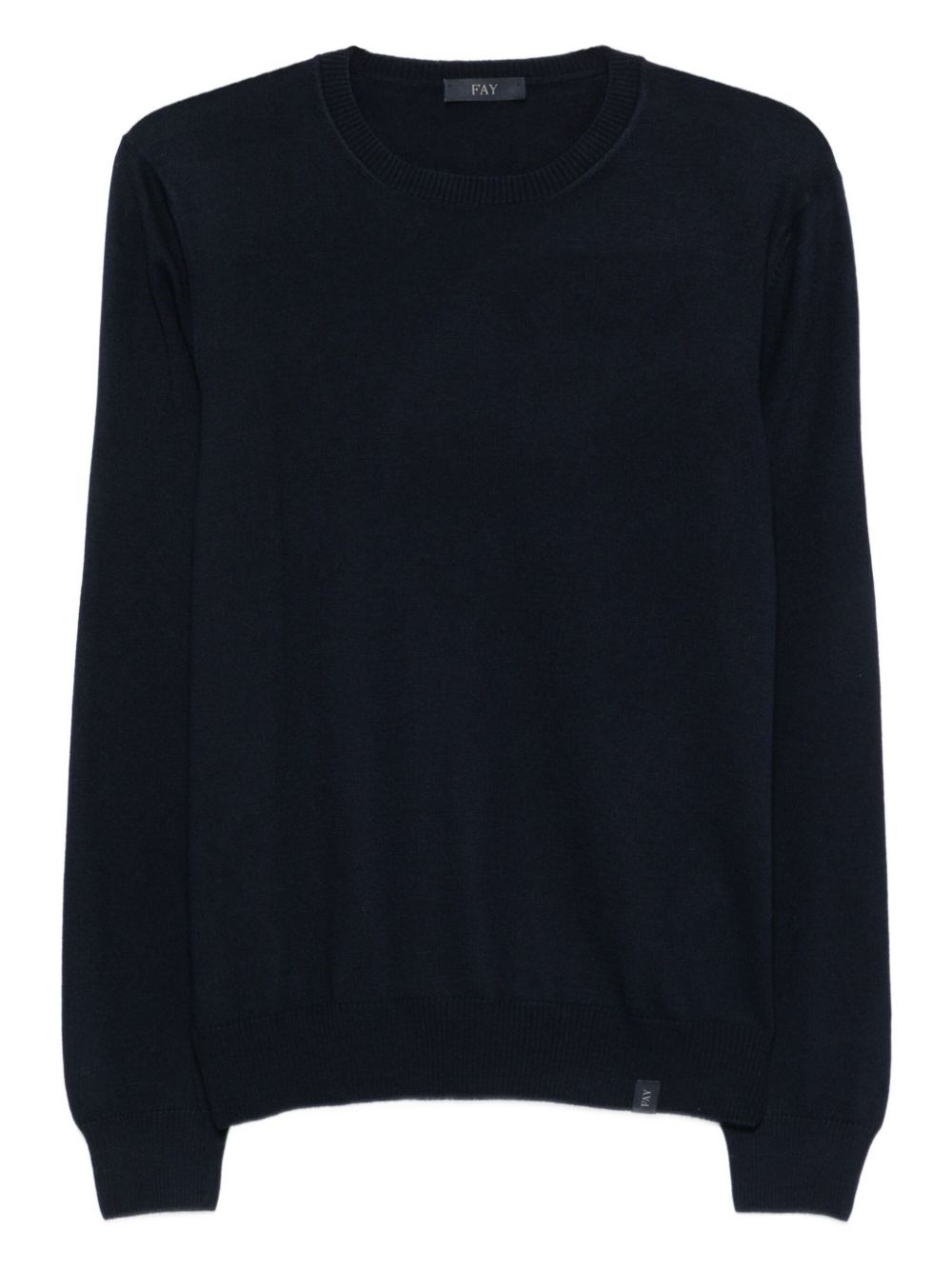Fay Round Nech Fine Wool Sweather - Fay - Modalova