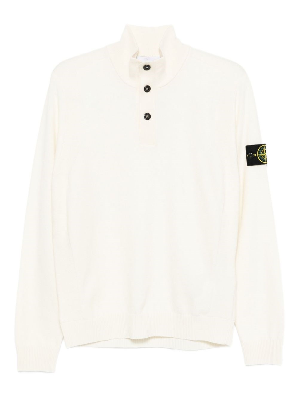 Stone Island High-neck Sweater With Button Closure In Neutral