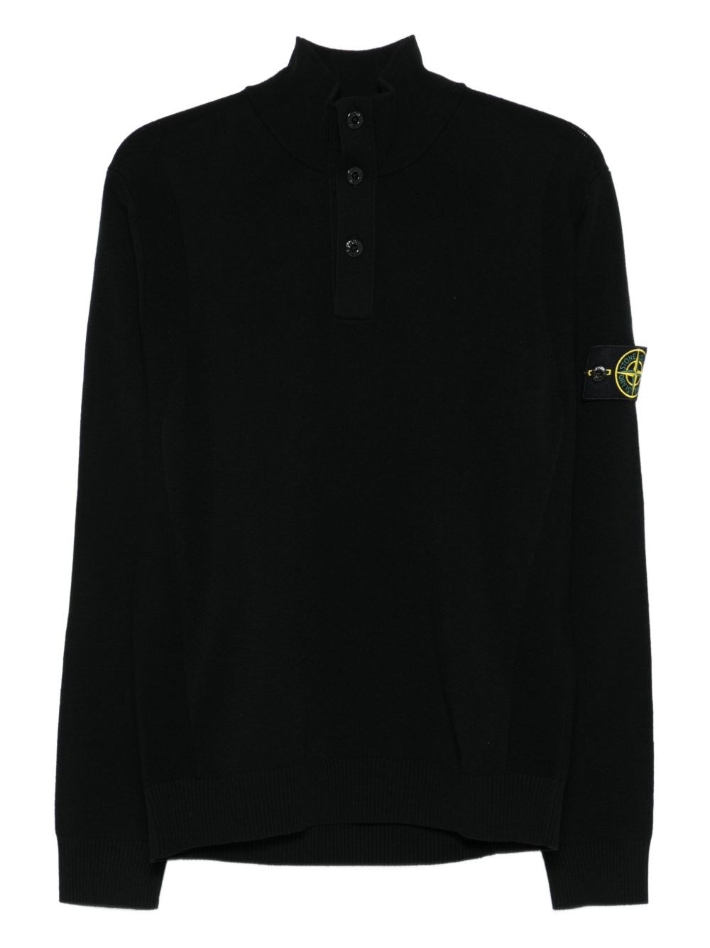 High-Neck Sweater With Button Closure - Stone Island - Modalova